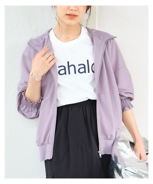 nissen（ニッセン）の「大きいサイズ 美ラクRUタッチドルマンゆるパーカー（接触冷感・UVカット）（パーカー・レディース・黒/チャコール/キャメルベージュ/グレイッシュラベンダー・L/LL/3L/4L/5L/6L/8L/10L）」の4枚目の写真