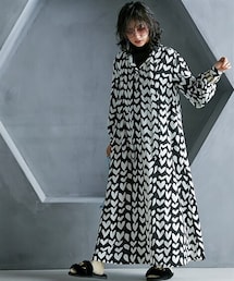 nissen | ハートプリントボウタイロングワンピース＜大きいサイズ有＞GEVS.(ワンピース)