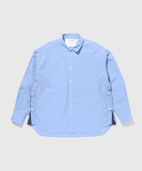 ADAM ET ROPE'（アダムエロペ）の「【KYOU/キョウ】BEAN Switching Balloon Side Pleats Shirt（シャツ/ブラウス・メンズ・ホワイト/サックス・1/2）」の11枚目の写真