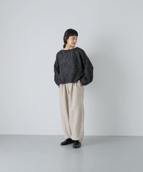 かぐれ（カグレ）の「ボイルドウールパンツ（その他パンツ・レディース・IVORY/BLACK・Free）」の8枚目の写真