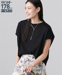 slattgir | 高身長　ONにもOFFにも使えるキレイ見えドルマンスリーブカットソー（トールサイズ）(Tシャツ/カットソー)