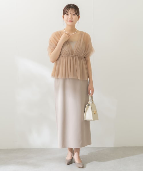 URBAN RESEARCH ROSSO（アーバンリサーチロッソ）の「kaene　ギャザーブラウスセットドレス（ワンピース・レディース・pinkbeige/BK・36）」の3枚目の写真