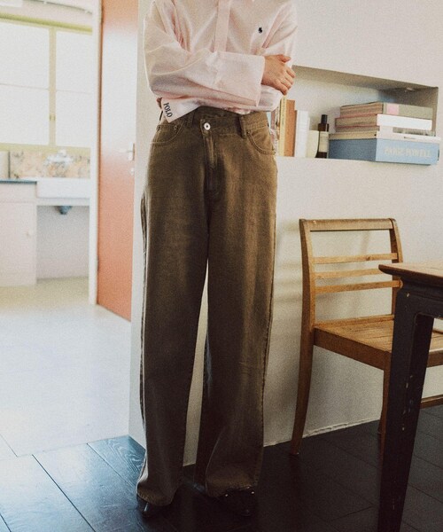 VIS（ビス）の「【POLO BCS】VIS別注クロスベルトストレートワイドデニム（デニムパンツ・レディース・チャコール/ブラウン/ブルー・M/S）」の17枚目の写真