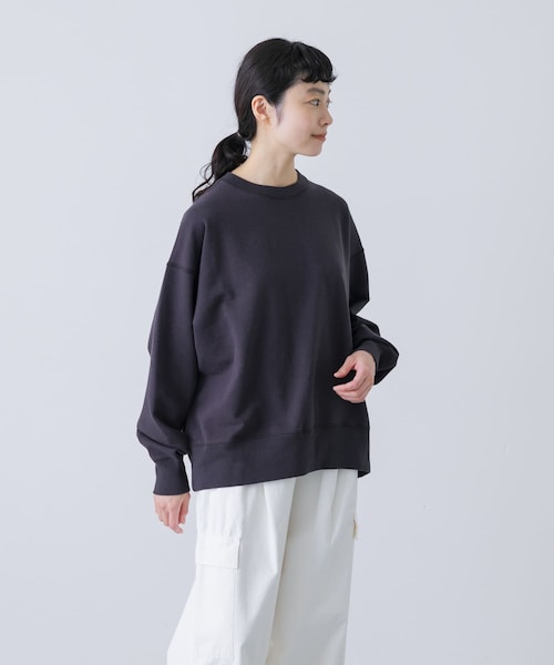 かぐれ（カグレ）の「『ユニセックス』コットンクルーネックスウェットプルオーバー（スウェット・レディース・OATMEAL/CHARCOAL/OATMEAL A/CHARCOAL A・1/2）」の5枚目の写真