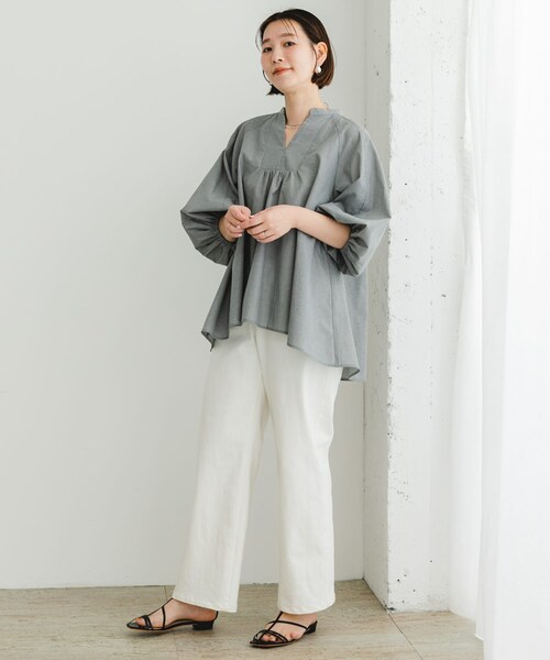 URBAN RESEARCH ROSSO（アーバンリサーチロッソ）の「『UR TECH』F by ROSSO　イージーリネンボリュームブラウス（シャツ/ブラウス・レディース・PINK/GRAY/MINT/NAVY/BLUE ST・FREE）」の11枚目の写真