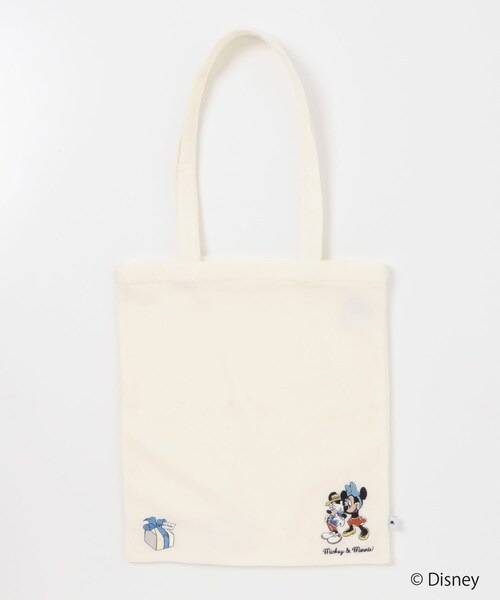 KBF（ケイビーエフ）の「別注/Disney/フリースバッグ（トートバッグ・レディース・IVORY/CHARCOAL・One）」の3枚目の写真