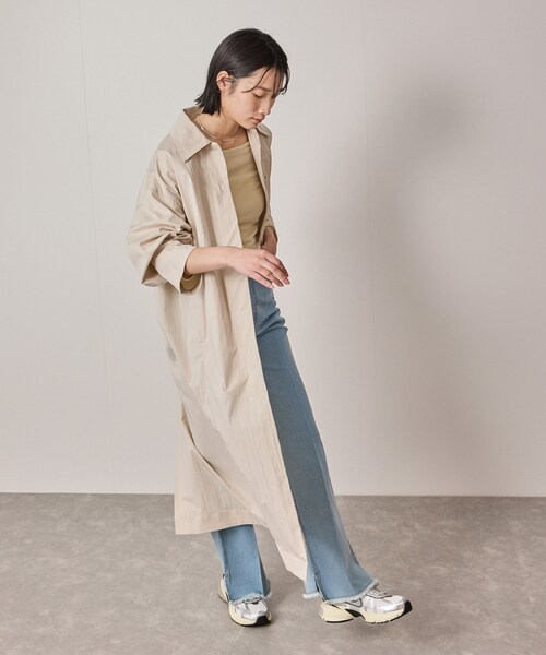 NERGY（ナージー）の「【撥水】ステンカラーロングコート（ステンカラーコート・レディース・ベージュ・F）」の7枚目の写真