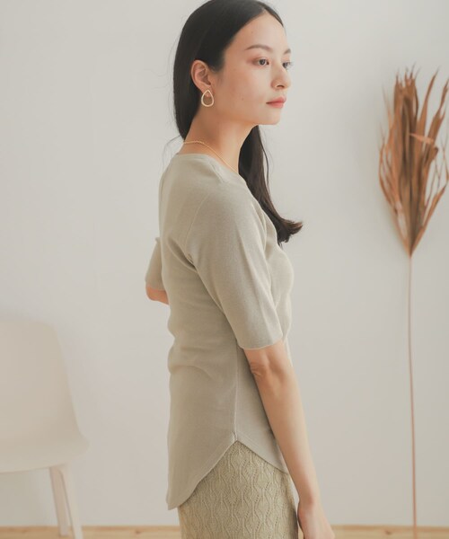 SENSE OF PLACE by URBAN RESEARCH(センスオブプレイスバイアーバンリサーチ)の「レイヤードボタンディテールトップ(Tシャツ/カットソー・レディース・BLACK/GREIGE/YELLOW・one)」の15枚目の写真