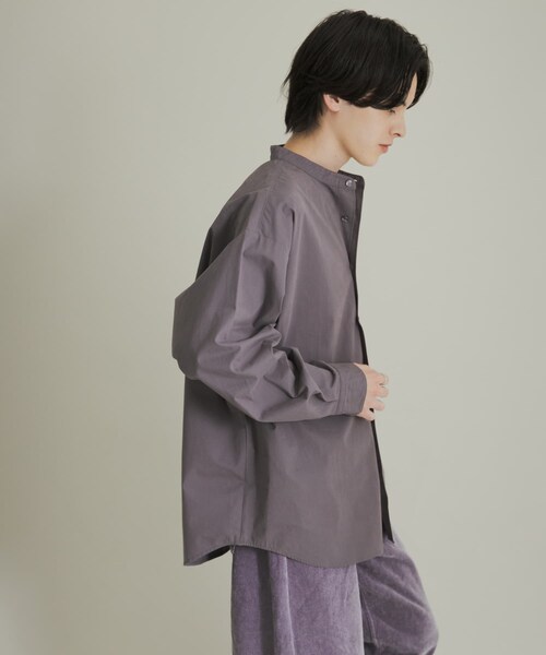 SENSE OF PLACE by URBAN RESEARCH（センスオブプレイスバイアーバンリサーチ）の「ピーチブロードバンドカラーロングスリーブシャツ（シャツ/ブラウス・メンズ・L.GRAY/CHARCOAL/L.BLUE・M/L）」の22枚目の写真