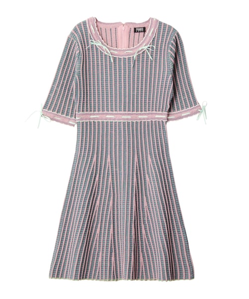 PAMEO POSE（パメオポーズ）の「KITTEN GLITTER STRIPE KNIT DRESS
