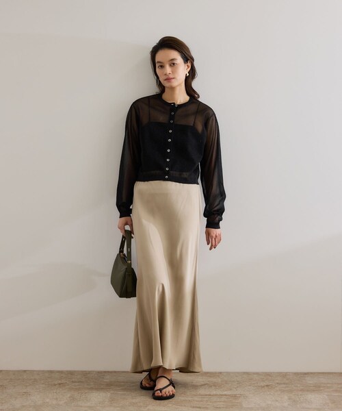 ROPE'(ロペ)の「【洗える】LEVITAクルーネックシアーカーディガン(カーディガン/ボレロ・レディース・ブラック/ベージュ系・F)」の20枚目の写真