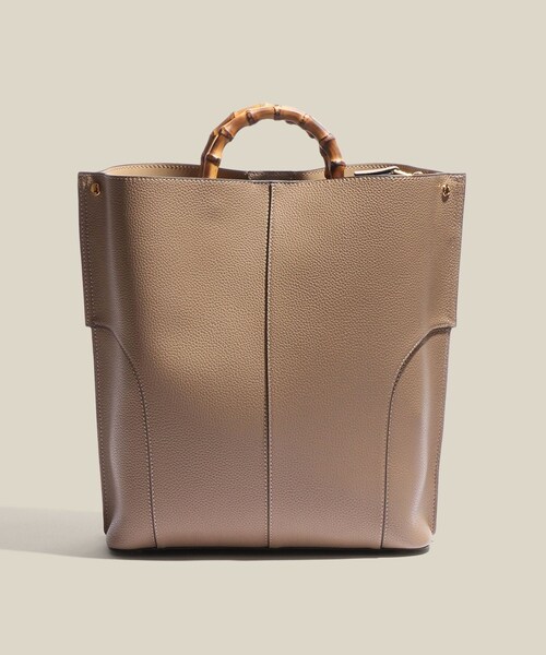 ROPE'（ロペ）の「【E'POR】BAMBOO BAG Large/A4対応・通勤・26SS新色（トートバッグ・レディース・ブラック系/オフホワイト/ベージュ系/グレー・F）」の8枚目の写真
