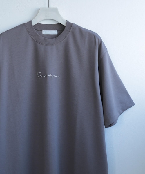 SENSE OF PLACE by URBAN RESEARCH(センスオブプレイスバイアーバンリサーチ)の「シシュウポンチTシャツ(5分袖)(Tシャツ/カットソー・メンズ・BLUE/WHITE/BLACK/GREIGE/OLIVE/L.KHAKI/CHARCOAL・M/L)」の3枚目の写真