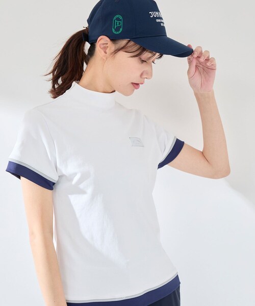 ROPE'（ロペ）の「【UVカット】【速乾】配色コンビモック半袖プルオーバー（Tシャツ/カットソー・レディース・ホワイト/ネイビー/ピンク・L/M/S/XL）」の18枚目の写真