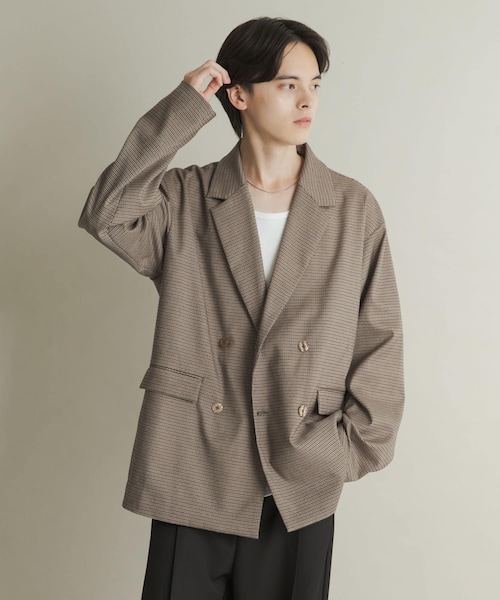 SENSE OF PLACE by URBAN RESEARCH（センスオブプレイスバイアーバンリサーチ）の「ダブルルーズテーラードジャケット（テーラードジャケット・メンズ・BLACK/BROWN/BRN CHECK・M/L）」の5枚目の写真