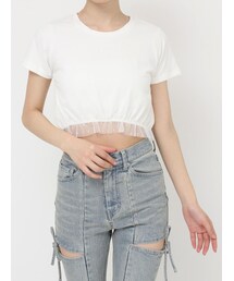 RESEXXY（リゼクシー）の「ドットチュールレイヤードTシャツ（Tシャツ/カットソー・レディース）」
