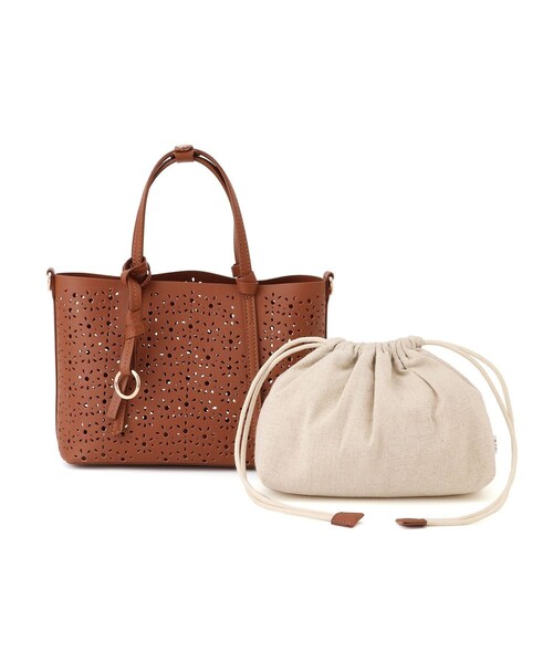 ROPE' PICNIC(ロペピクニック)の「フルーレットパンチングレースミニショルダーバッグ/2WAY(ショルダーバッグ・レディース・オフホワイト/ブラウン/ベージュ系・F)」の21枚目の写真
