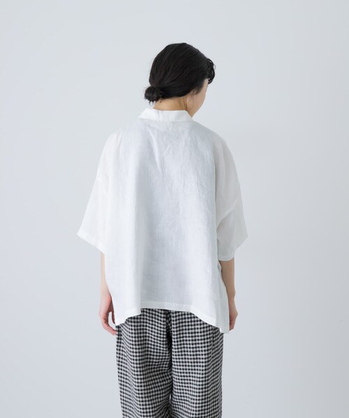 かぐれ（カグレ）の「リネンスキッパーシャツ（シャツ/ブラウス・レディース・OFF/BLACK/MINT・Free）」の5枚目の写真