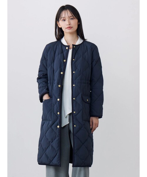 TONAL(トーナル)の「【TAIONコラボ】パイピングロングダウンコート(ダウンジャケット/コート・レディース・アイボリー/ネイビー/ブラウン・S/M)」の6枚目の写真