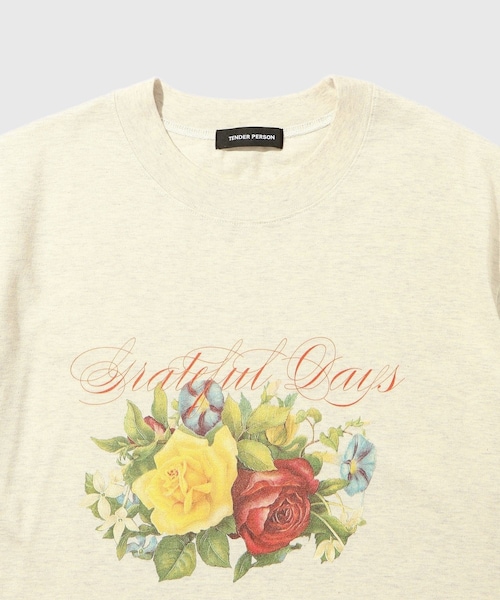 ADAM ET ROPE'（アダムエロペ）の「【TENDER PERSON/テンダー パーソン】FLOWER GARDEN TEE（Tシャツ/カットソー・メンズ・スミクロ/ライトグレー・1/2）」の6枚目の写真