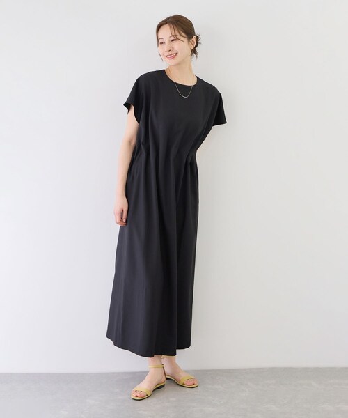 Jayro(ジャイロ)の「リネンタッチタックイージーワンピース(ワンピース・レディース・ブラック/チャコール/ベージュ・M)」の6枚目の写真