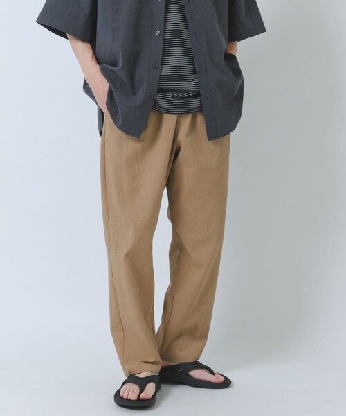 ITEMS URBANRESEARCH(アイテムズ アーバンリサーチ)の「『接触冷感/イージーケア/吸水速乾/撥水/防汚』高機能シアサッカー イージートラウザー(楽着シリーズ)(その他パンツ・メンズ・BLACK/BEIGE/L.BLUE・M/L)」の15枚目の写真