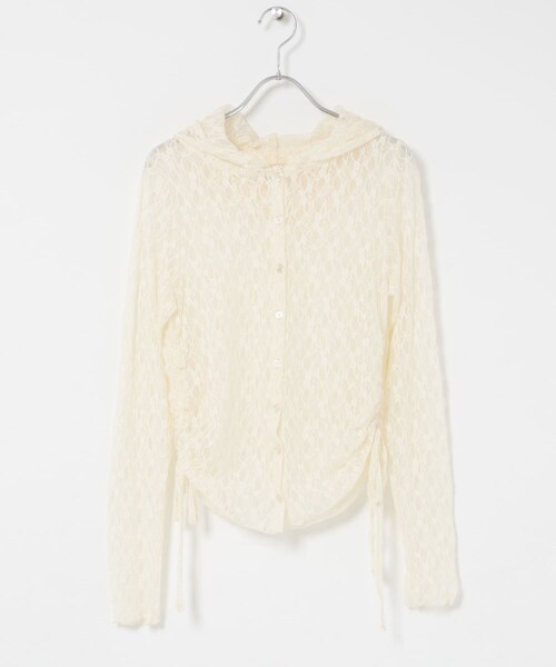 SENSE OF PLACE by URBAN RESEARCH（センスオブプレイスバイアーバンリサーチ）の「『洗濯可』フーディレースカットトップ（その他トップス・レディース・IVORY/BLACK/BEIGE・One）」の12枚目の写真