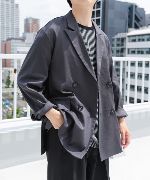 ITEMS URBANRESEARCH(アイテムズ アーバンリサーチ)の「『セットアップ対応』Linen Blend Double Jacket(テーラードジャケット・メンズ・CHA/IVO/BRN・M/L)」の19枚目の写真