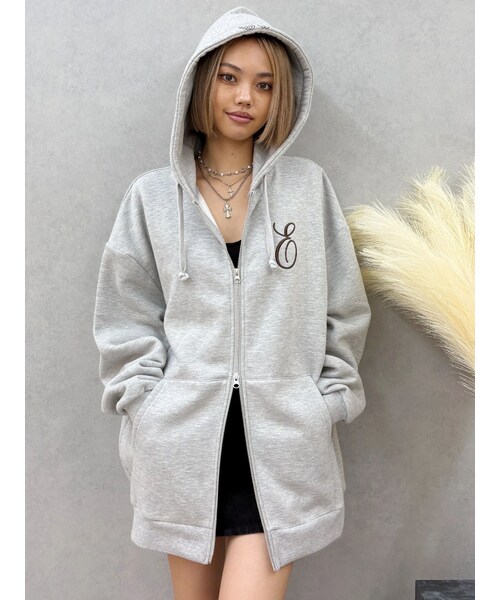 EVRIS（エヴリス）の「era bloom グラフィックジップパーカー（パーカー・レディース・グレー・F）」の4枚目の写真