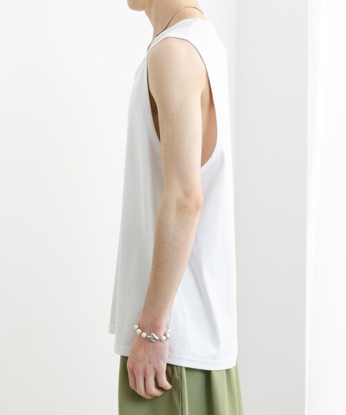 SENSE OF PLACE by URBAN RESEARCH（センスオブプレイスバイアーバンリサーチ）の「コットンスムースタンクトップ（タンクトップ・メンズ・BLACK/WHITE/BEIGE・M/L）」の6枚目の写真