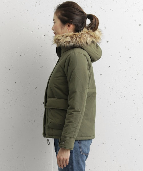 URBAN RESEARCH Sonny Label（アーバンリサーチサニーレーベル）の「ファートリムフードマウンテンパーカー∴（マウンテンパーカー・レディース・カーキ/ベージュ/ネイビー・36/38）」の22枚目の写真