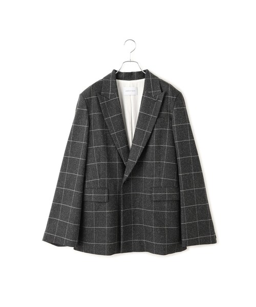 ADAM ET ROPE'(アダムエロペ)の「ダブルブレストチェックジャケット(テーラードジャケット・レディース・ブラック系/ブラウン・36/38)」の18枚目の写真