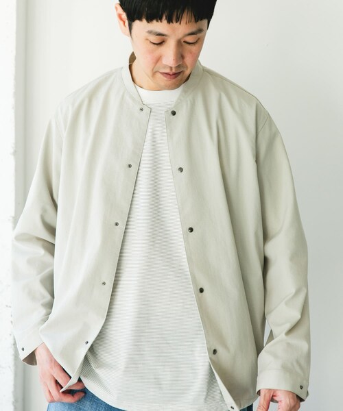 URBAN RESEARCH DOORS（アーバンリサーチドアーズ）の「『イージーケア/速乾/UVカット』クイックドライ ノーカラーライトブルゾン（ブルゾン・メンズ・CHALK/BLUEGREEN/CHARCOAL・M/L）」の7枚目の写真