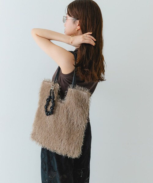 RODE SKO（ロデスコ）の「ヘアリートートバッグ（トートバッグ・レディース・BLACK/BEIGE/OLIVE・one）」の18枚目の写真