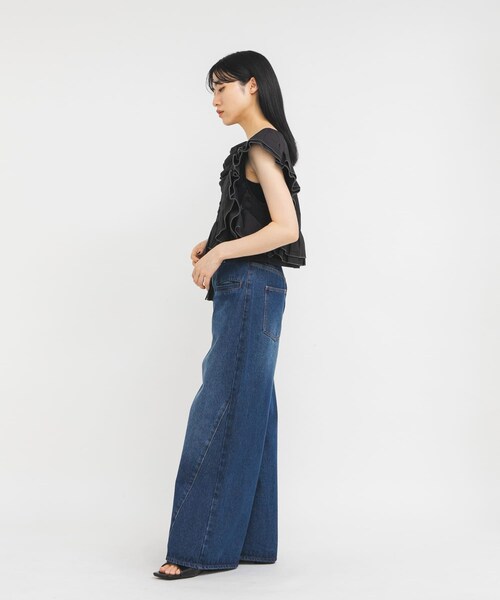 KBF(ケイビーエフ)の「WIDEレッグアジャストデニム(デニムパンツ・レディース・BLUE/L.BLUE・36/38/34)」の20枚目の写真