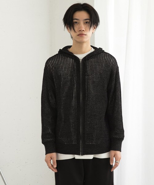 SENSE OF PLACE by URBAN RESEARCH（センスオブプレイスバイアーバンリサーチ）の「シアーメッシュフーディージップパーカー（パーカー・メンズ・BLACK/BROWN/GREIGE・M/L）」の14枚目の写真