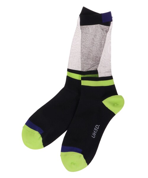 UN3D.(アンスリード)の「SHEER STRATUM SOCKS(ソックス/靴下・レディース・ライム/ブルー/ターコイズ・F)」の2枚目の写真