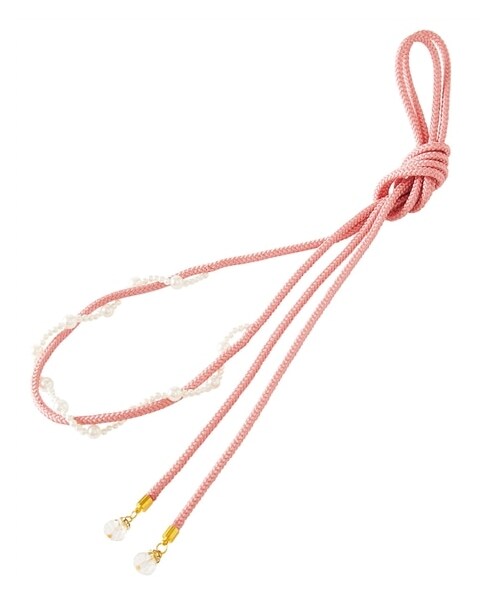 nissen（ニッセン）の「＜大きいサイズ＞ いろいろ選べる帯締め（和装小物・レディース・オフホワイト(リボン)/黒(花モチーフ)/ピンク(パール調)・L~5L/6L~10L）」の6枚目の写真