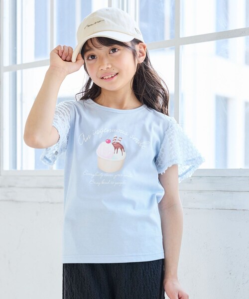 ROPE' PICNIC(ロペピクニック)の「【KIDS/キッズ】アイスプリント袖ジャガードトップス(Tシャツ/カットソー・キッズ・オフホワイト/サックス・120/130/140)」の13枚目の写真