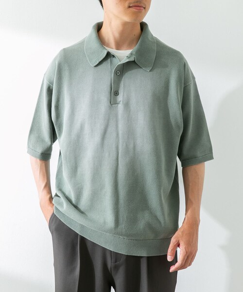 URBAN RESEARCH Sonny Label（アーバンリサーチサニーレーベル）の「ピグメントニットポロシャツ（ニット/セーター・メンズ・グリーン/スミクロ・M/L）」の11枚目の写真