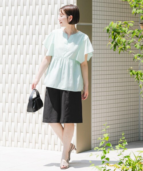 URBAN RESEARCH ROSSO（アーバンリサーチロッソ）の「『UR TECH』F by ROSSO　スクエアスリーブブラウス（シャツ/ブラウス・レディース・BLUE ST/GRAY/MINT/PINK/NAVY・FREE）」の16枚目の写真