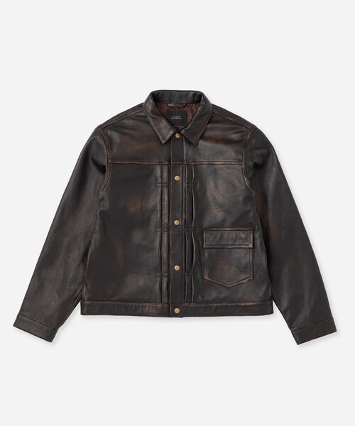 Saturdays NYC(サタデーズ ニューヨークシティ )の「Emil Type-1 Nappa Leather Jacket(ブルゾン・レディース・ダークブラウン・L/M/S/XL)」の7枚目の写真