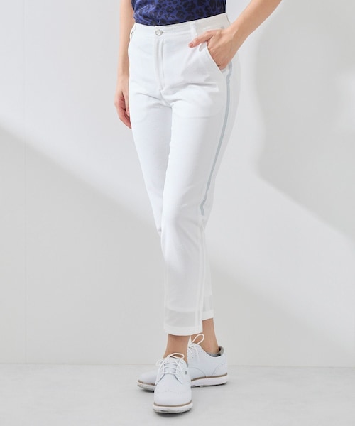 ROPE'（ロペ）の「【撥水】シアサッカーサイドラインクロップドパンツ（その他パンツ・レディース・ブラック/ホワイト/ネイビー・L/M/S）」の2枚目の写真