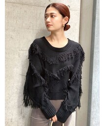 EMODA | ランダムフリンジショートニット(ニット/セーター)