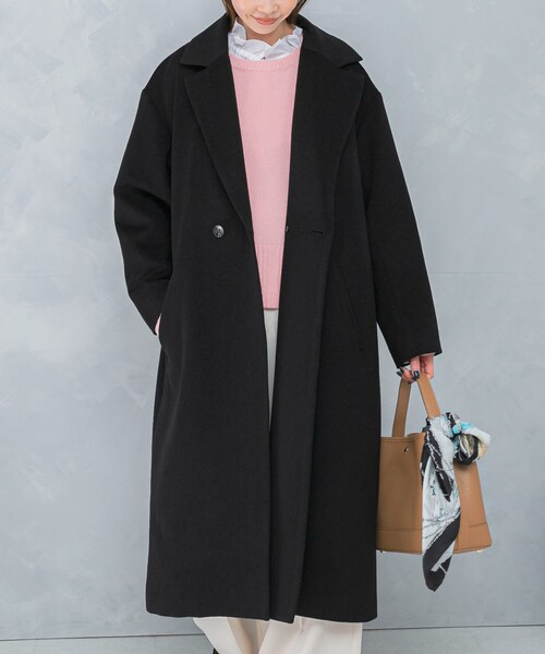 URBAN RESEARCH ROSSO（アーバンリサーチロッソ）の「カシミヤビーバーチェスターコート（チェスターコート・レディース・BLACK・36/38）」の9枚目の写真