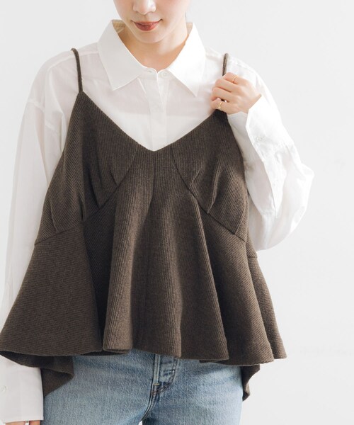 URBAN RESEARCH(アーバンリサーチ)の「『別注』crinkle crinkle crinkle×URBAN RESEARCH wool lingerie cami(キャミソール・レディース・BLACK/BROWN・FREE)」の16枚目の写真