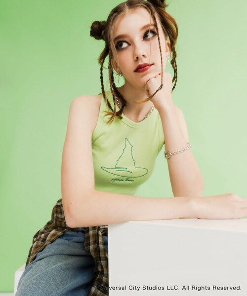 SENSE OF PLACE by URBAN RESEARCH（センスオブプレイスバイアーバンリサーチ）の「『別注』WICKED×SENSE OF PLACE　タンクトップ（タンクトップ・レディース・GREEN/PINK/GRAY・one）」の15枚目の写真