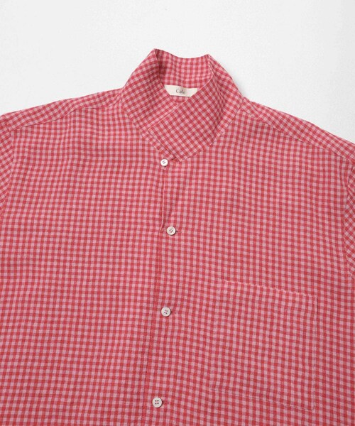 URBAN RESEARCH(アーバンリサーチ)の「『別注』Cale×URBAN RESEARCH ギンガムチェック SHORT-SLEEVE SHIRTS(シャツ/ブラウス・メンズ・PINK×RED・3/4)」の11枚目の写真