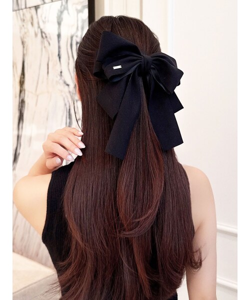 RESEXXY（リゼクシー）の「ボリュームリボンバレッタ（バレッタ/ヘアクリップ・レディース・ホワイト/ブラック/ピンク・F）」の5枚目の写真