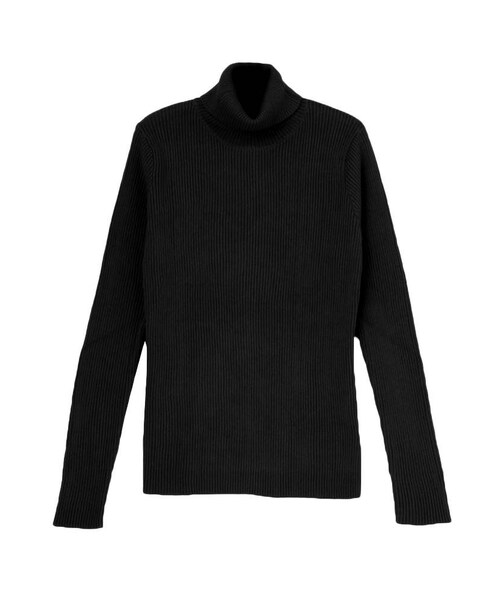 jouetie（ジュエティ）の「ベーシックリブタートル（ニット/セーター・レディース・ブラック/ミックス/レッド/オフホワイト/ベビーピンク/グレー/ターコイズ・M）」の3枚目の写真